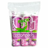 Discos de algodón Súper Absorbentes Cottonpads CKF Bolsa 70un Paquete 3un