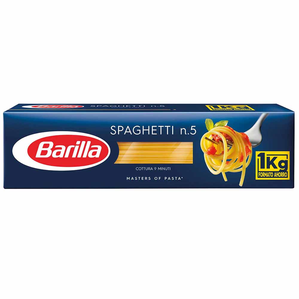 Fideos Spaghetti N°5 BARILLA Caja 1Kg