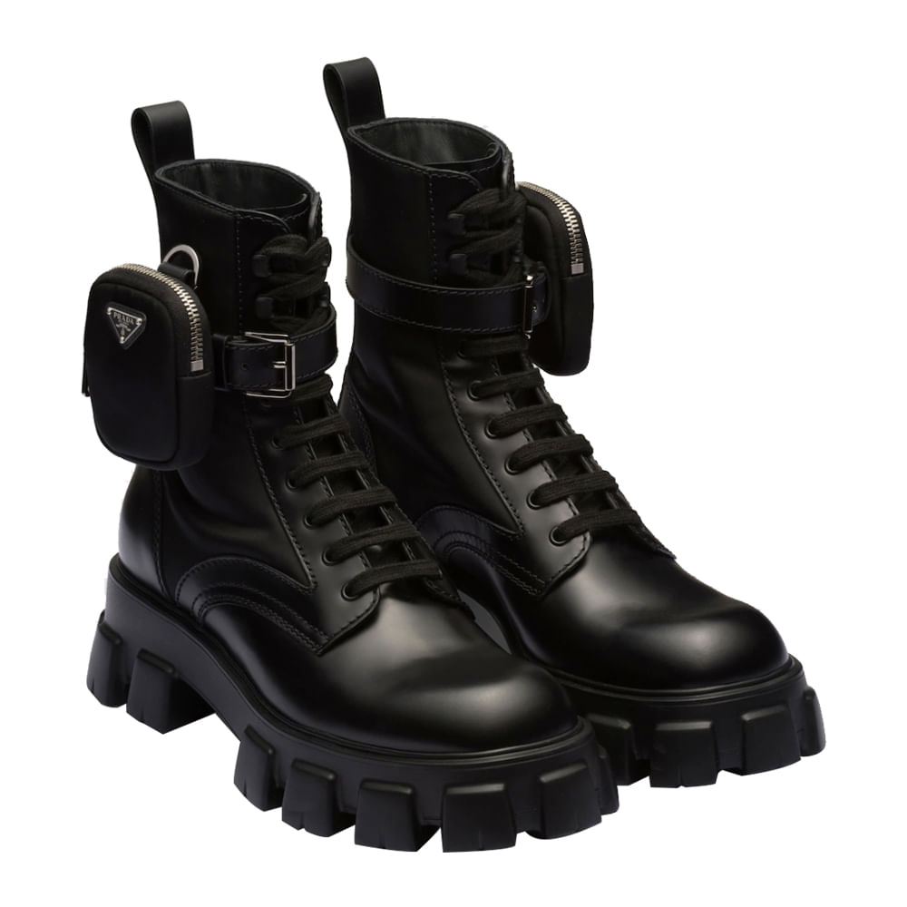 Botas Prada Monolith Leather and Nylon Black | plazaVea - Supermercado