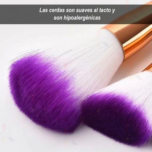 Set de 10 Brochas para Maquillaje Multicolor