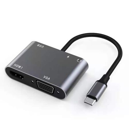 Adaptador Convertidor Tipo C a HDMI USB 3.0 VGA Audio Tipo C 5 en 1