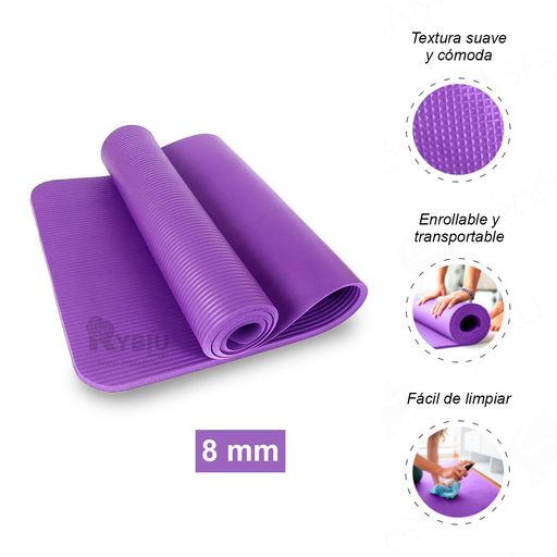 Colchoneta mat 8mm yoga/pilates Sport Fitness - Morado