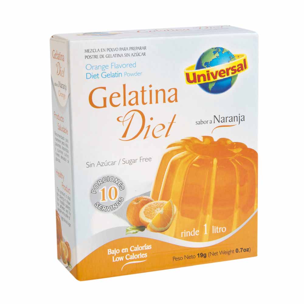 Gelatina UNIVERSAL Sabor a Naranja sin Az\u00facar Caja 19g | plazaVea ...