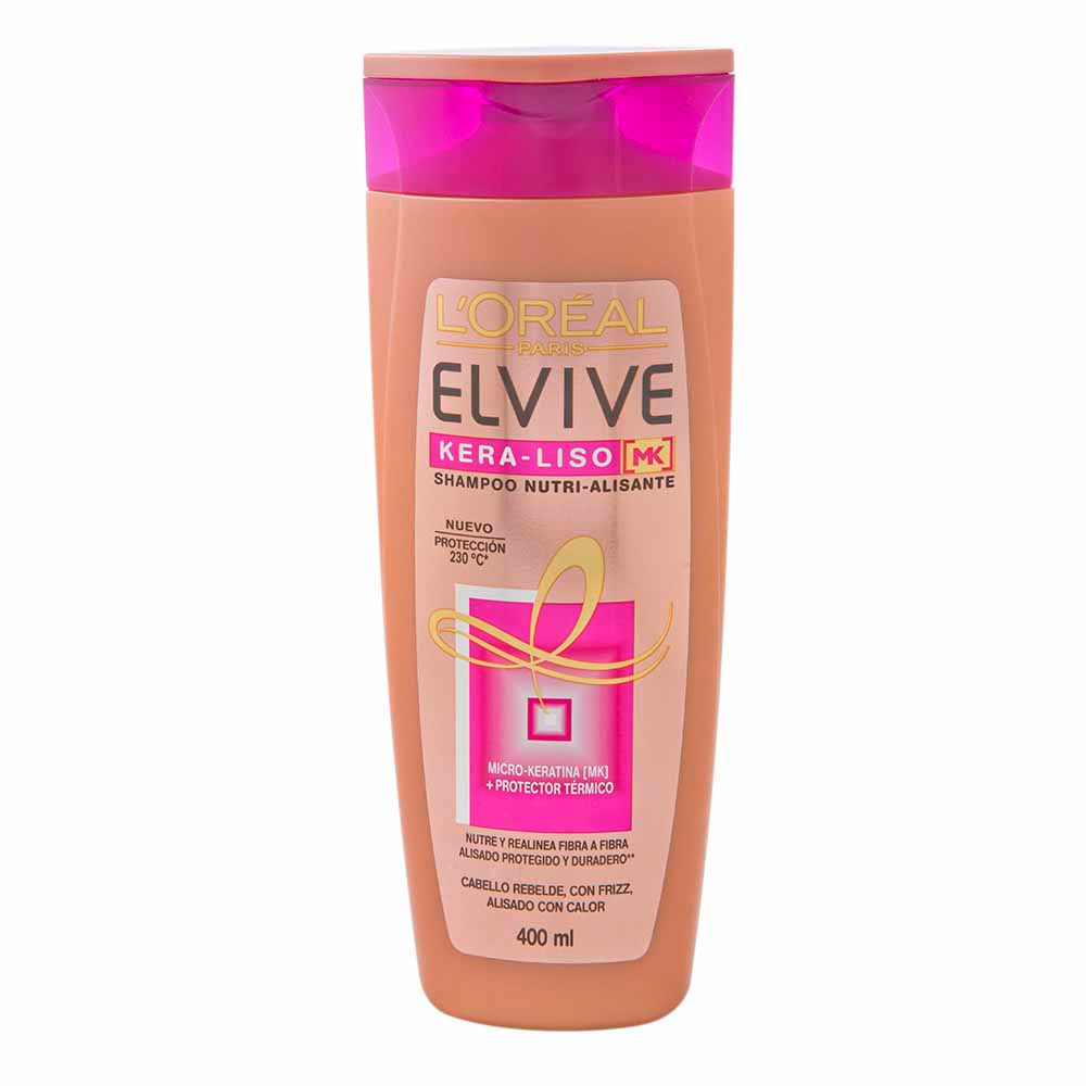 Shampoo L'OREAL Elvive Kera Liso MK Frasco 400ml plazaVea Supermercado