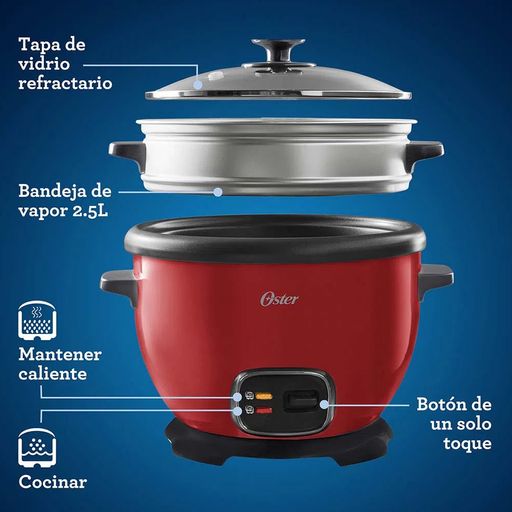 Olla Arrocera Oster Multiusos CKSTRC5730R 2.2 Litros Roja