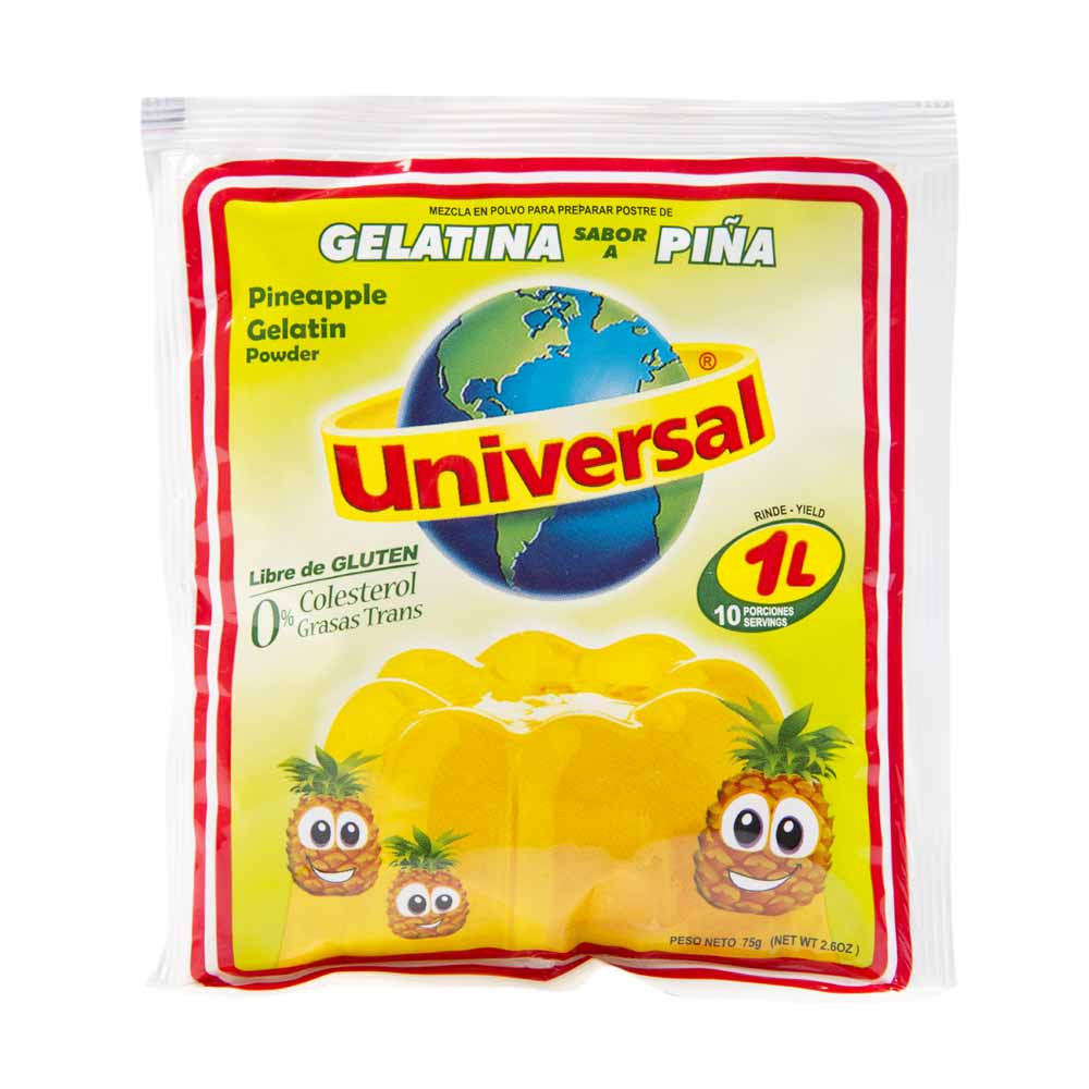 Gelatina UNIVERSAL Sabor a Piña Bolsa 75g Supermercado
