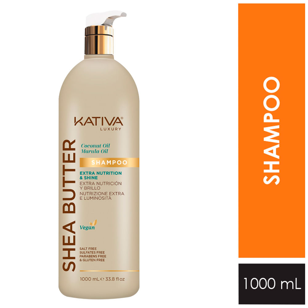 Shampoo KATIVA Shea Butter Coconut Marula Frasco 1L plazaVea