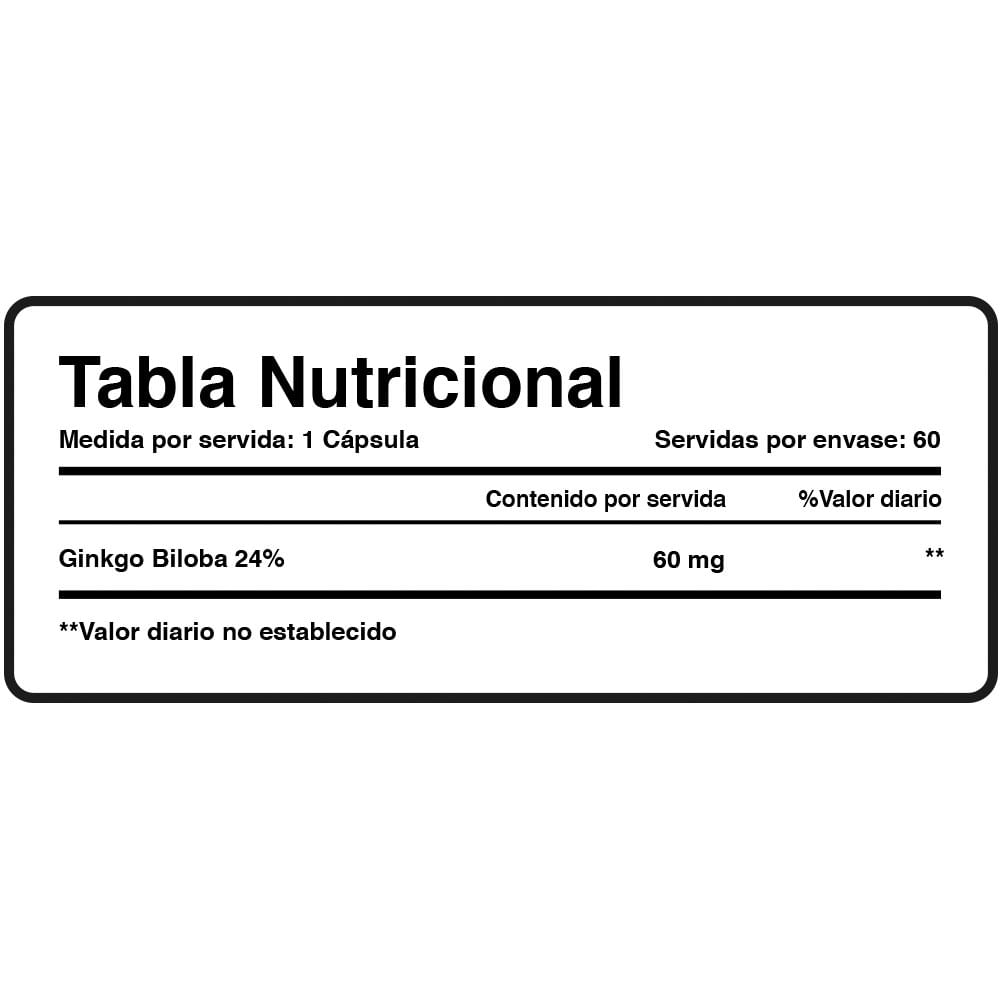 Ginkgo Biloba Xtralife Natural Products 60 Cápsulas plazaVea