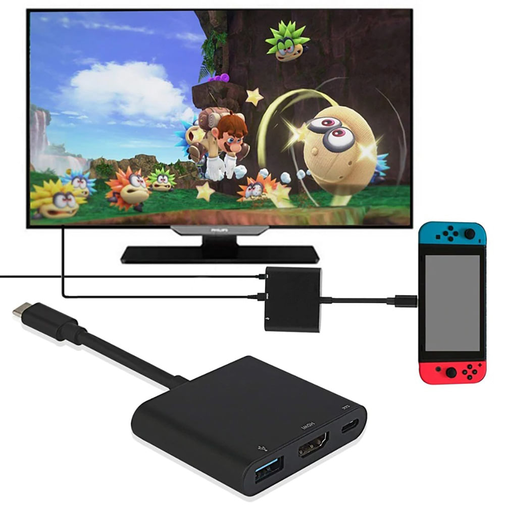 Adaptador HDMI Nintendo Switch 3 En 1 Portátil Full Hd plazaVea