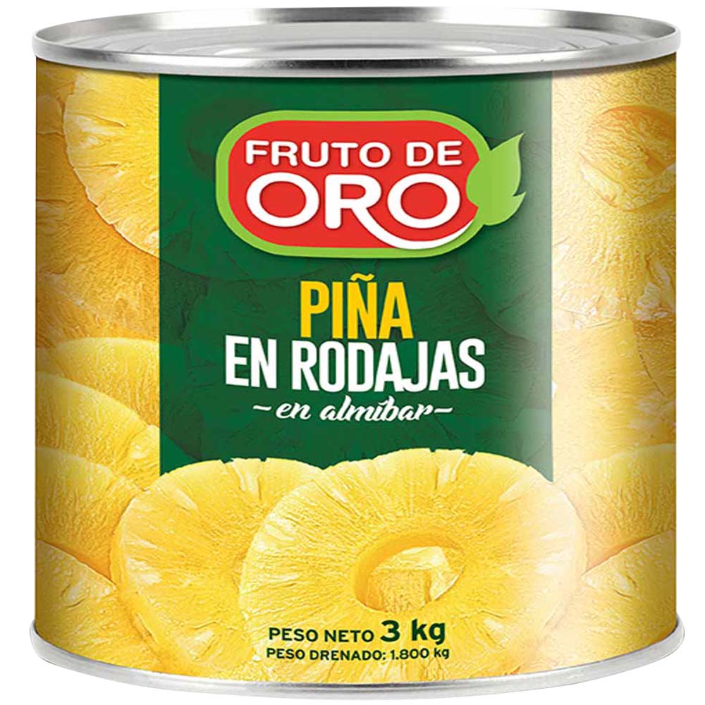 Piña en Rodajas FRUTO DE ORO Lata 3kg