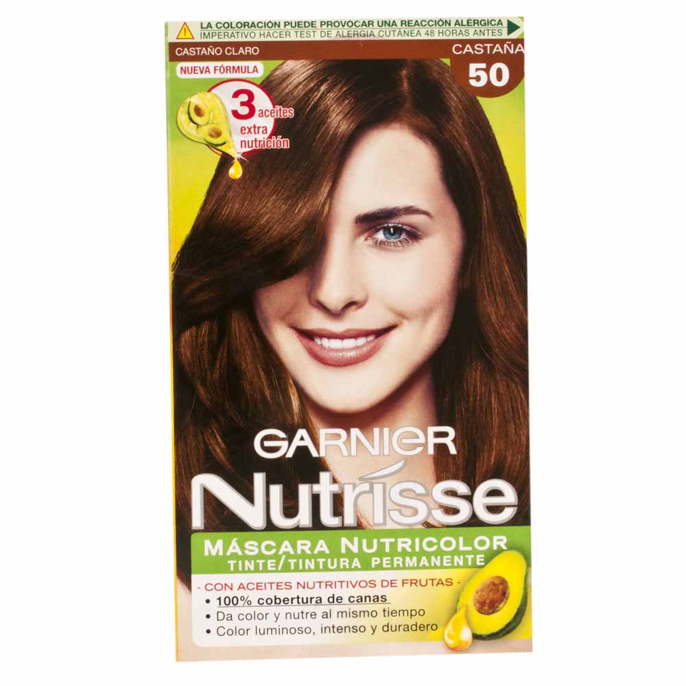 Tinte para Cabello GARNIER Nutrisse 50 Castaña Caja 1un 