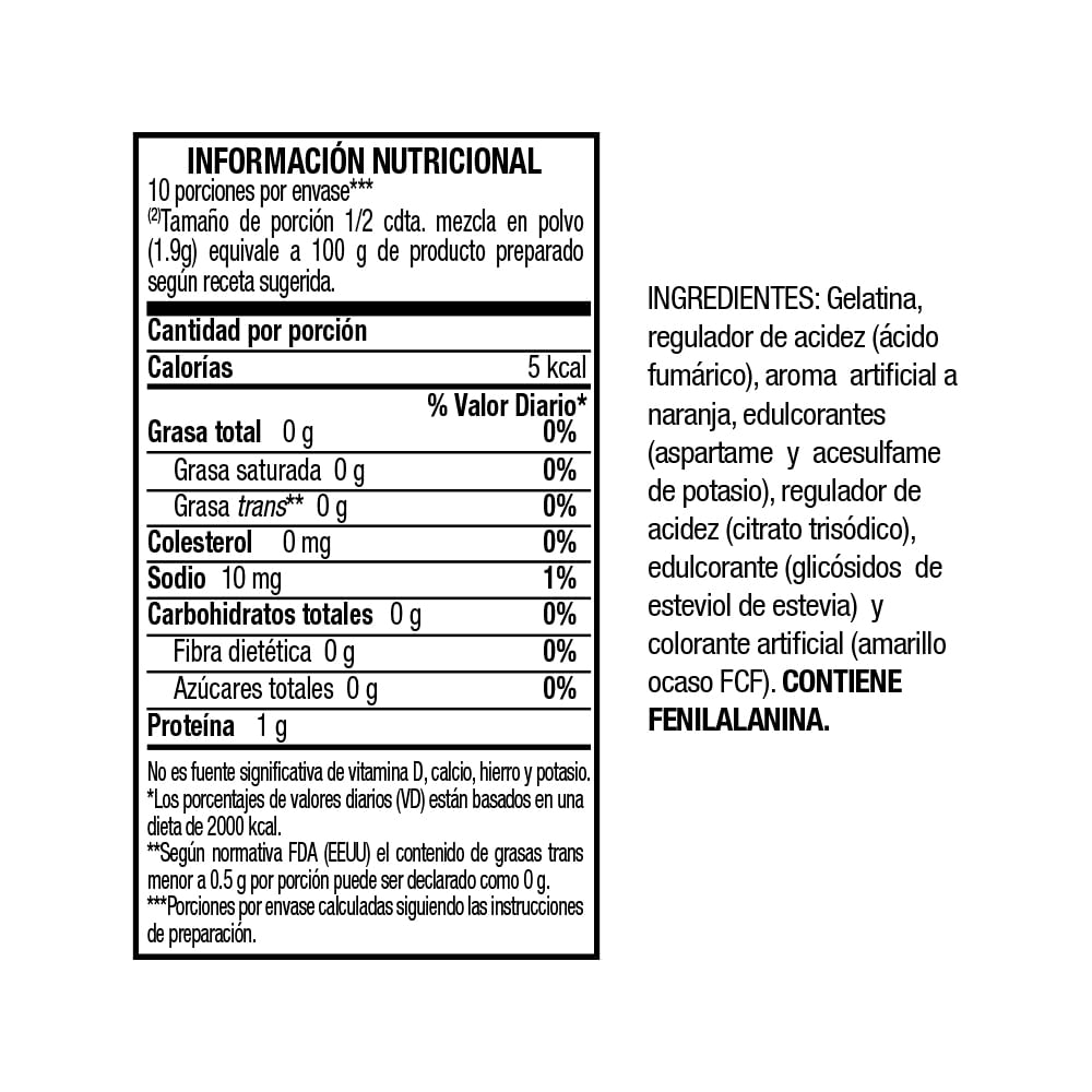 Gelatina Diet UMSHA Sabor a Naranja Caja 19g plazaVea Supermercado