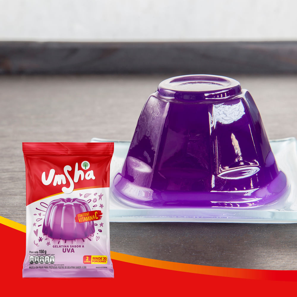 Gelatina UMSHA Sabor a Uva Bolsa 150g plazaVea Supermercado