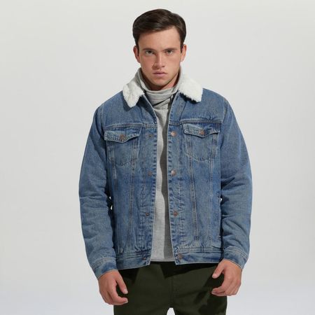 Casaca Denim Sherpa | plazaVea - Supermercado