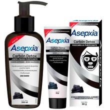 pack-asepxia-mascarilla-peel-off-carbon-detox-tubo-30g-jabon-liquido-asepxia-carbon-detox-frasco-200ml