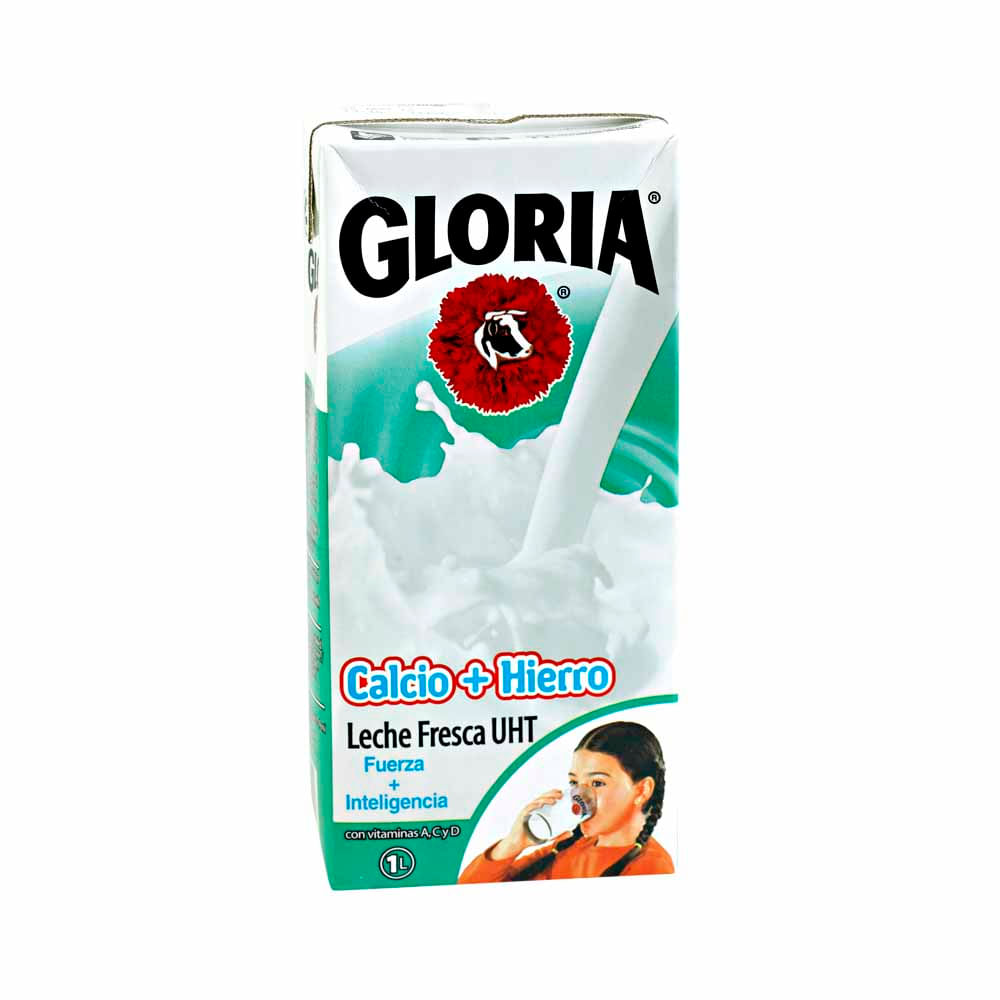 Leche GLORIA UHT Calcio y Hierro Caja 1L Supermercado