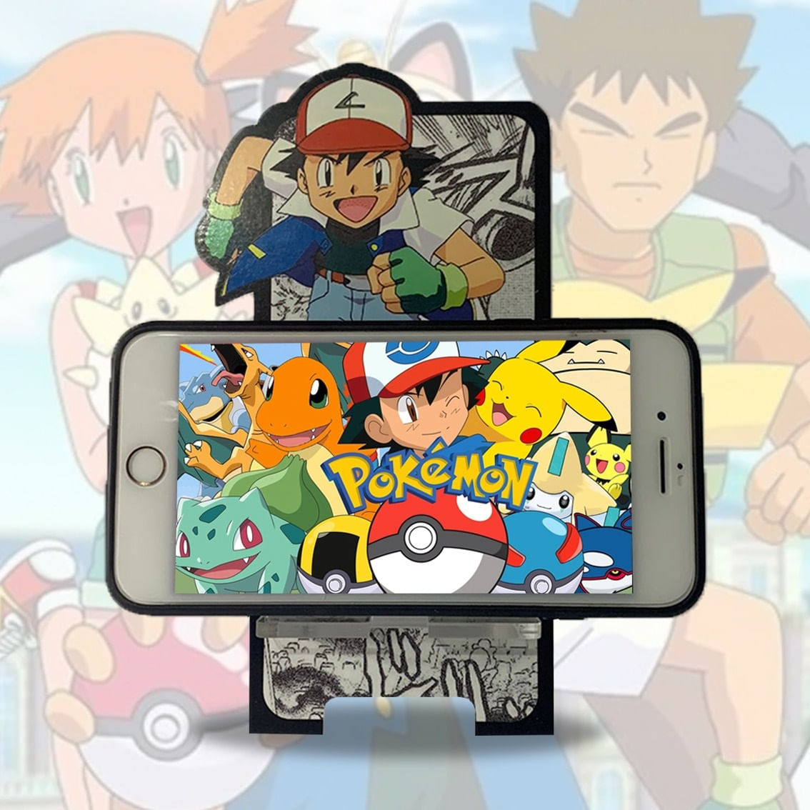 Soporte de Celular de Ash Ketchum - Pokémon Anime