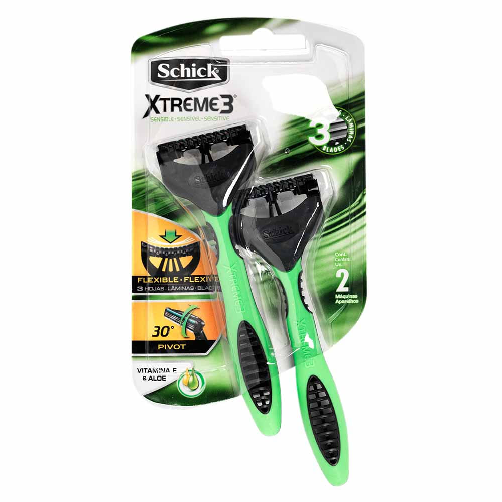 Máquina de Afeitar SCHICK Xtreme 3 Piel Delicada Paquete 2un Supermercado