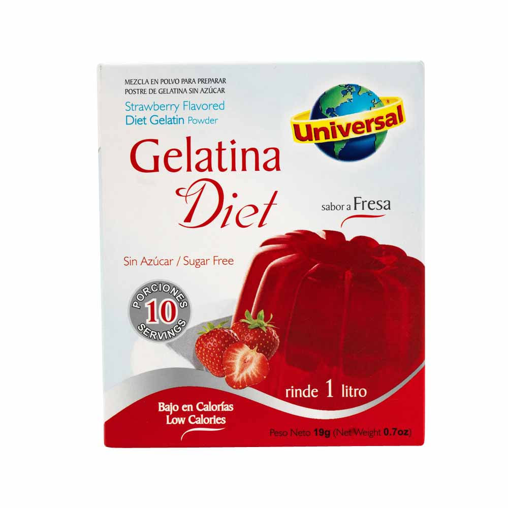 Gelatina UNIVERSAL Sabor a Fresa Caja 19g plazaVea Supermercado