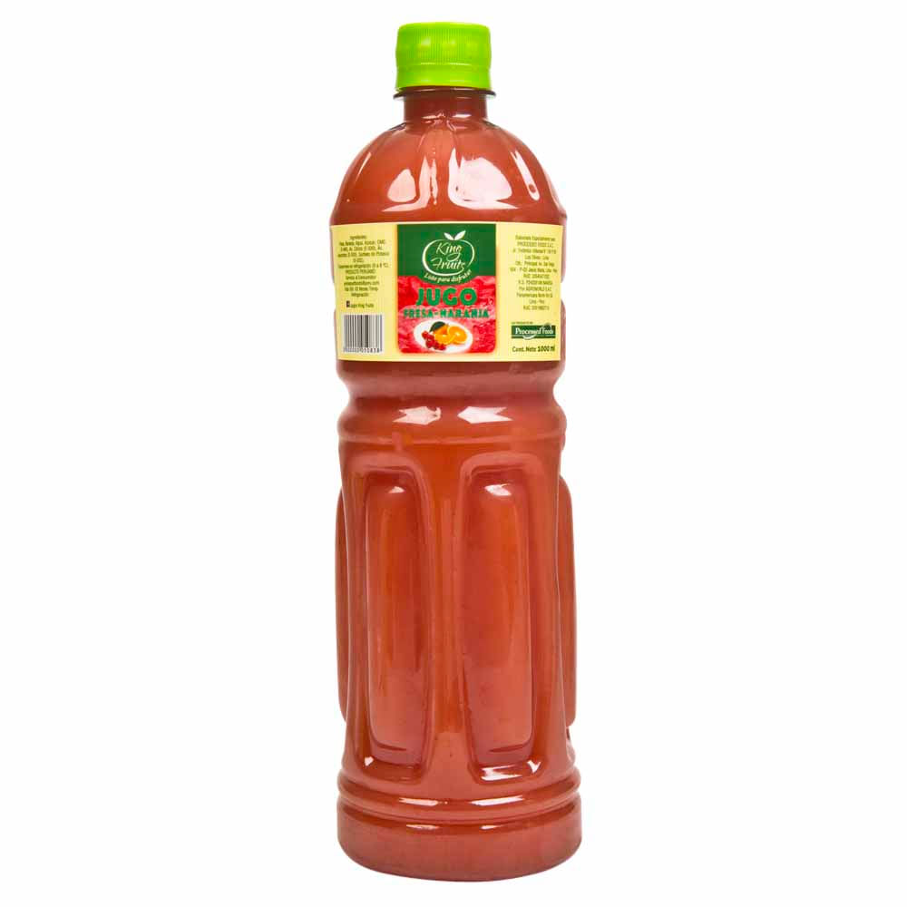 Jugo Mix Fresa y Naranja KING FRUITS Botella 1L
