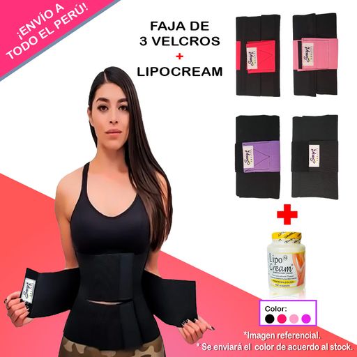 PACK Faja de 3 Velcros Más Lipocream Crema Reductora