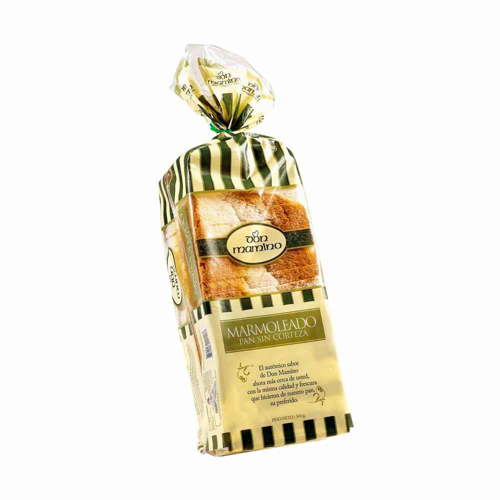 Pan de Molde Marmoleado DON MAMINO sin Corteza Bolsa 560g