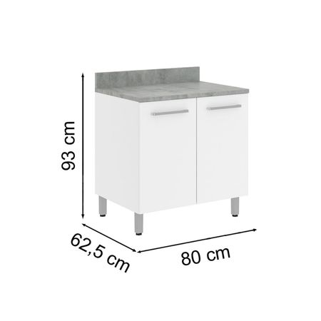 Módulo bajo de cocina 80cm Blanco| plazaVea - plazaVea