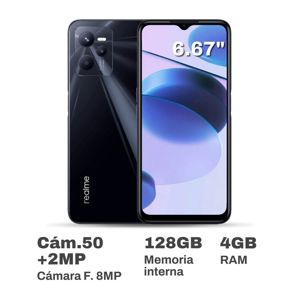 Celular Realme C35 6.67"" 4GB RAM 128GB Negro Brillante