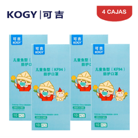 Mascarilla KF94 Kogy Fish Shape 3D NIÑOS·NIÑAS Blanco Caja*10und Pack 4 Cajas