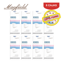 Mascarilla KN95 Mayfield Fish Shape 3D Negro Caja 20und Pack 8 Cajas