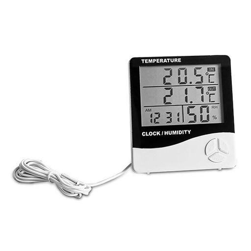 GENERICO Medidor Para Temperatura y Humedad HTC-1 Incluye Reloj Alarma
