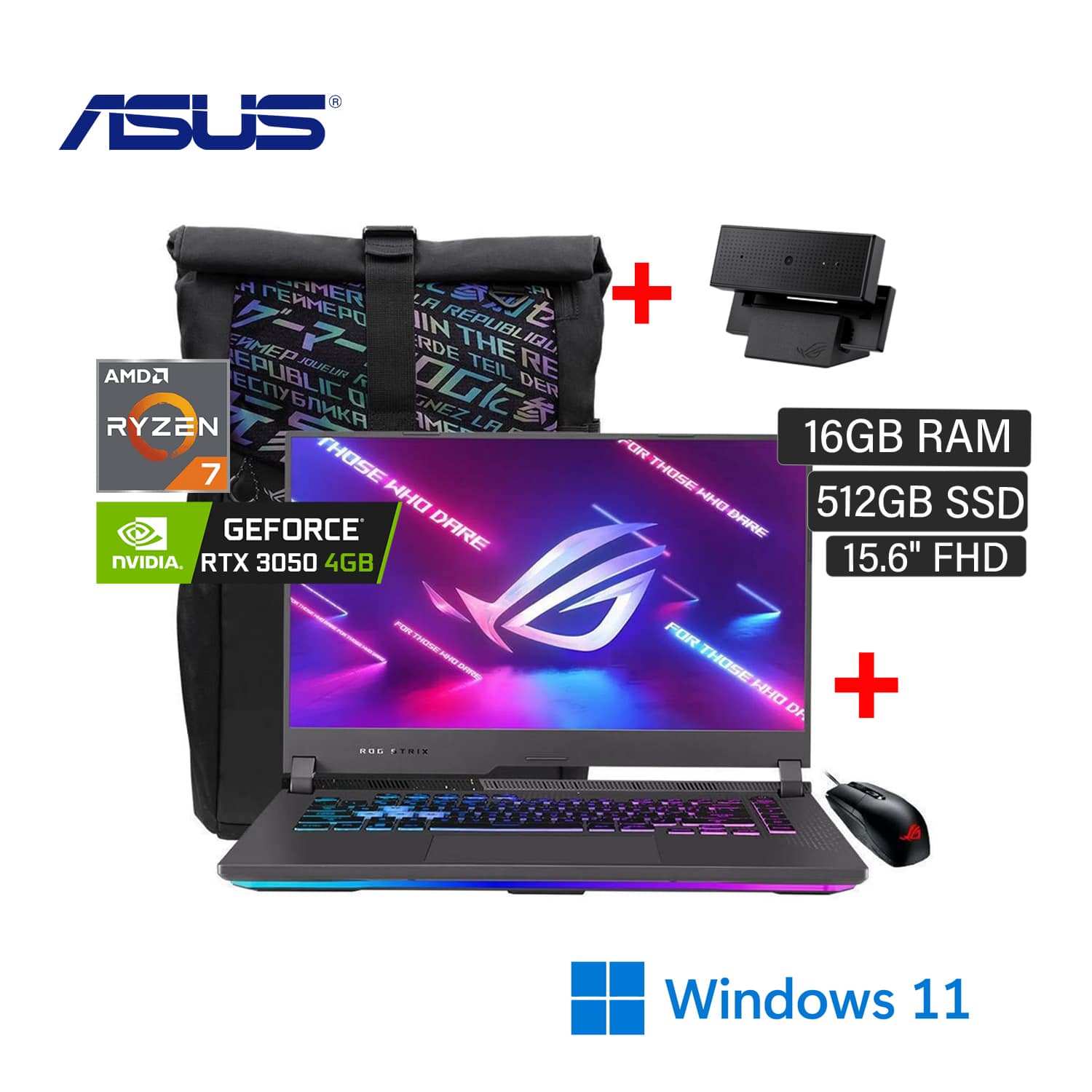 Laptop Asus Gamer ROG Strix G15 G513 15.6"" Fhd Value Ips Amd Ryzen 7 6800u 16gb 512gb W11