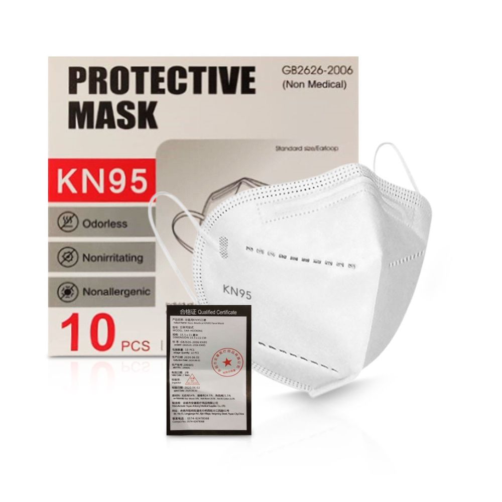 Mascarilla KN95 Blanca Protective Mask (10 Und) plazaVea Supermercado