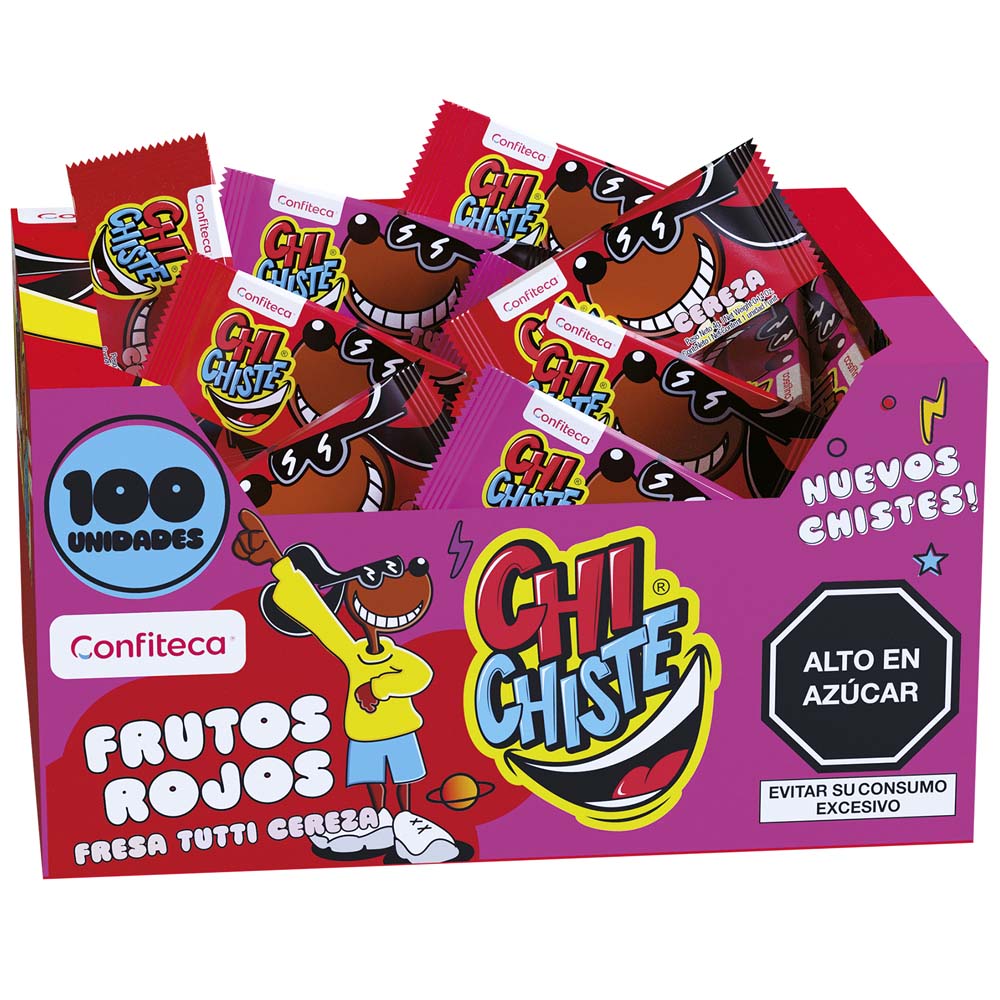Goma de Mascar CHICHISTE Frutos Rojos Caja 100un