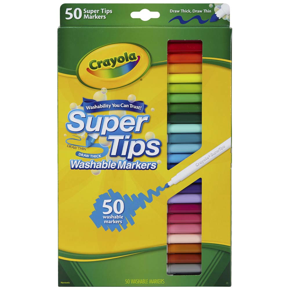 Plumones Lavables CRAYOLA SuperTips Caja 50un