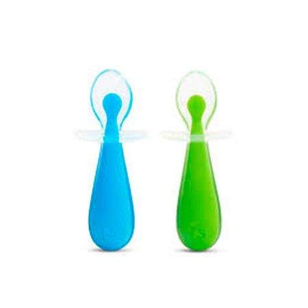 Set Cubiertos De Silicona X2 Cuchara Para Bebe Infantil