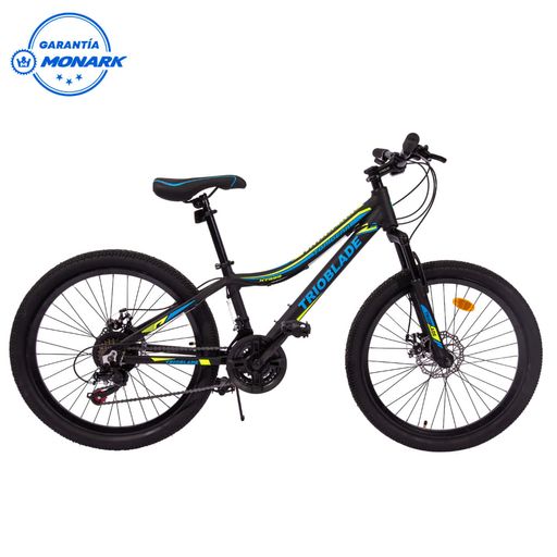 Bicicleta Trioblade by Monarette Aro 24 Negro Azul Amarillo