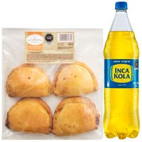 Pack Empanada de Pollo Paquete 4un + Gaseosa INCA KOLA Botella 1.5L