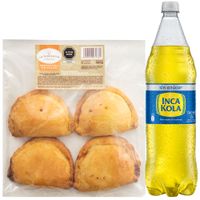 Pack Empanada de Pollo Paquete 4un + Gaseosa INCA KOLA Sin Azúcar Botella 1.5L