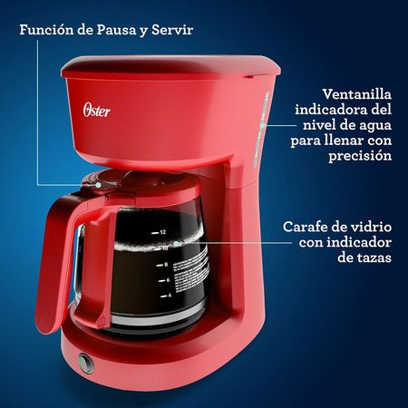 Oster Cafetera Oster 4 Tazas 730w Roja ROJO | platanitos.com