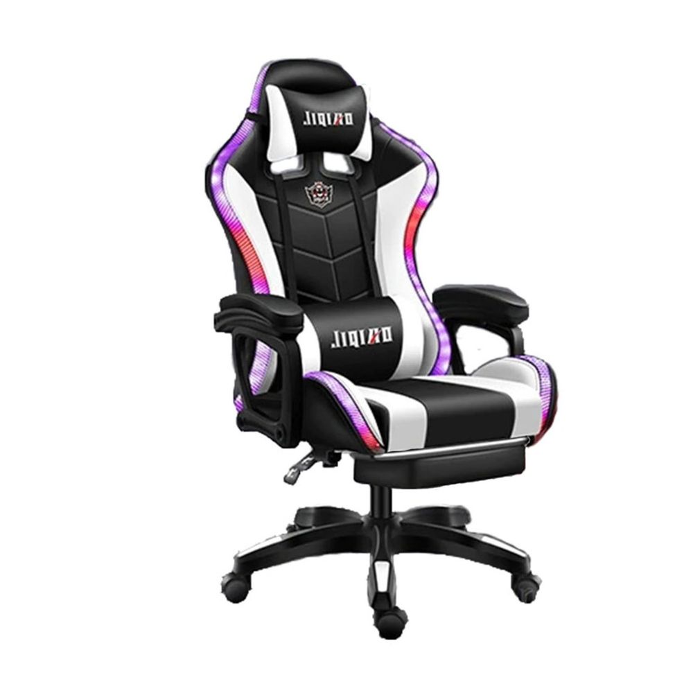 Silla Gamer con Luces RGB Jiqiao y Respaldo Ergonómico/ Giratorio con