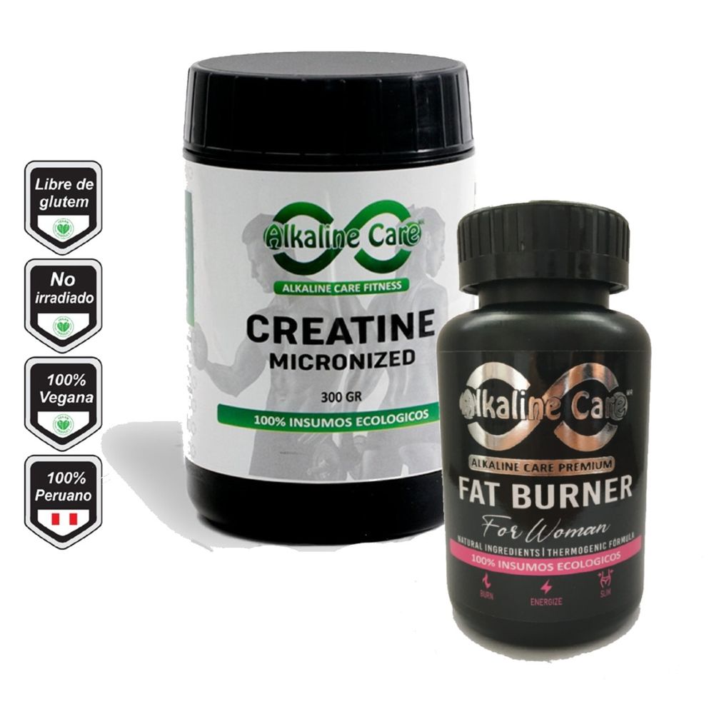 Creatina con Maca Negra 300g + Natural Fat Burner 100 caps plazaVea
