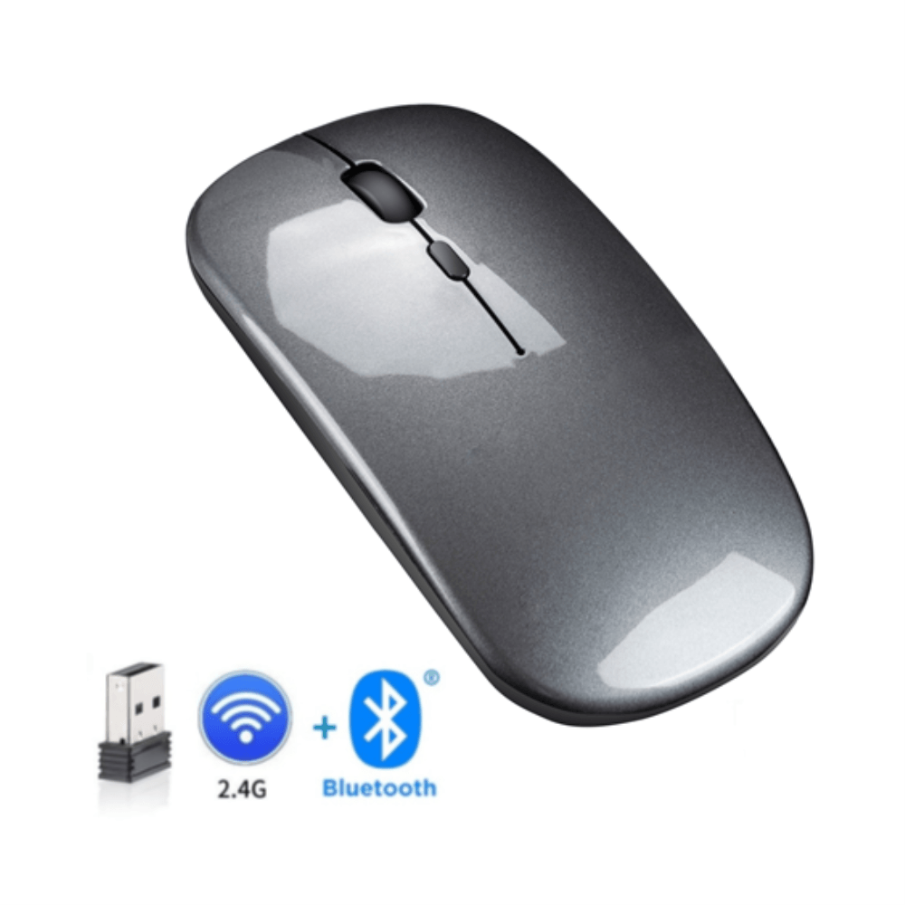 Mouse Recargable Dual Bluetooth 5.1 + Wireless 2.4 GHz - BLANCO - Promart