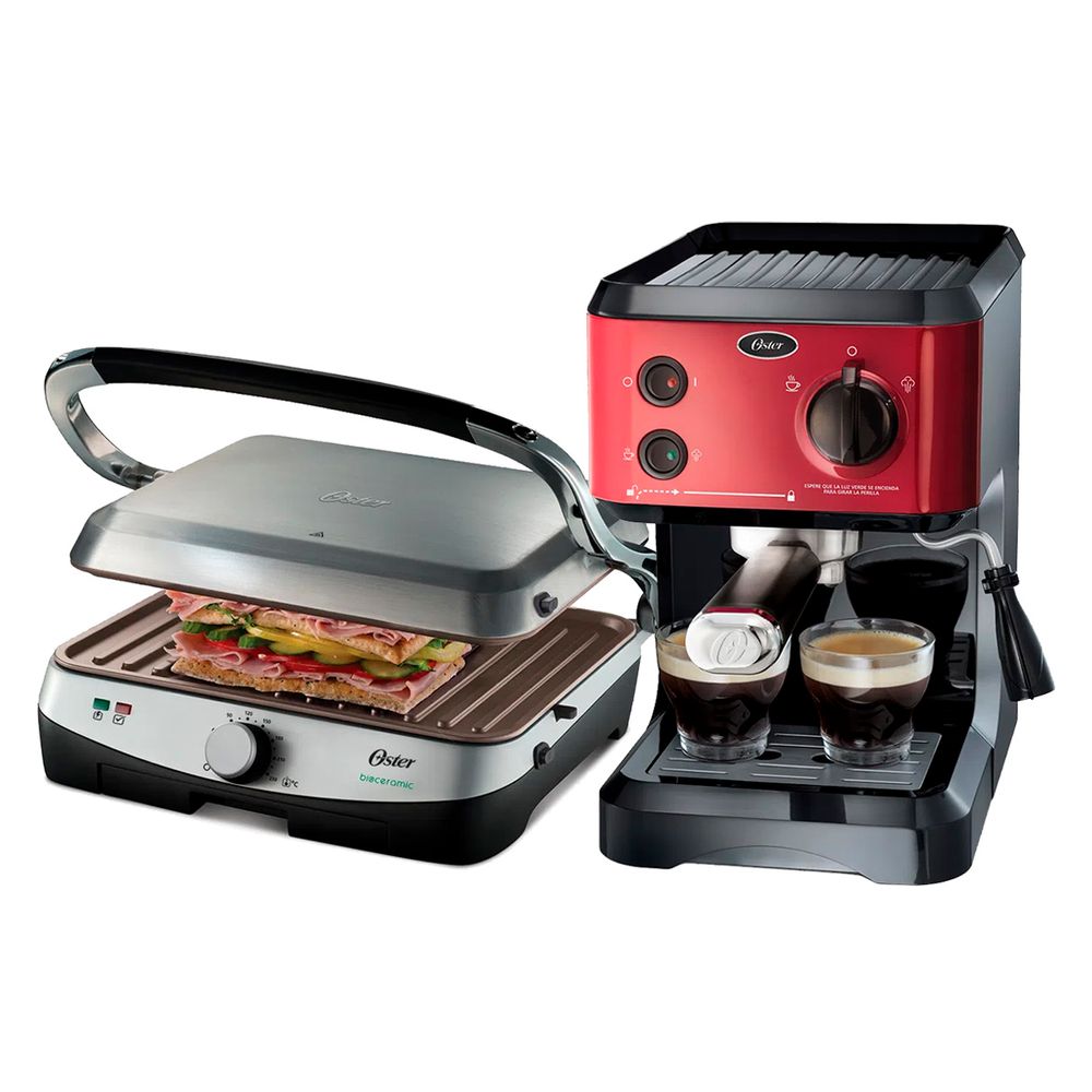 Combo Oster Parrilla CKSTPA4881+Cafetera Expresso Cappuccino BVSTECMP65R |  plazaVea - Supermercado