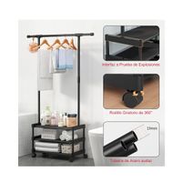 Zapatera Organizador Multiuso 3 Niveles Ruedas Negro