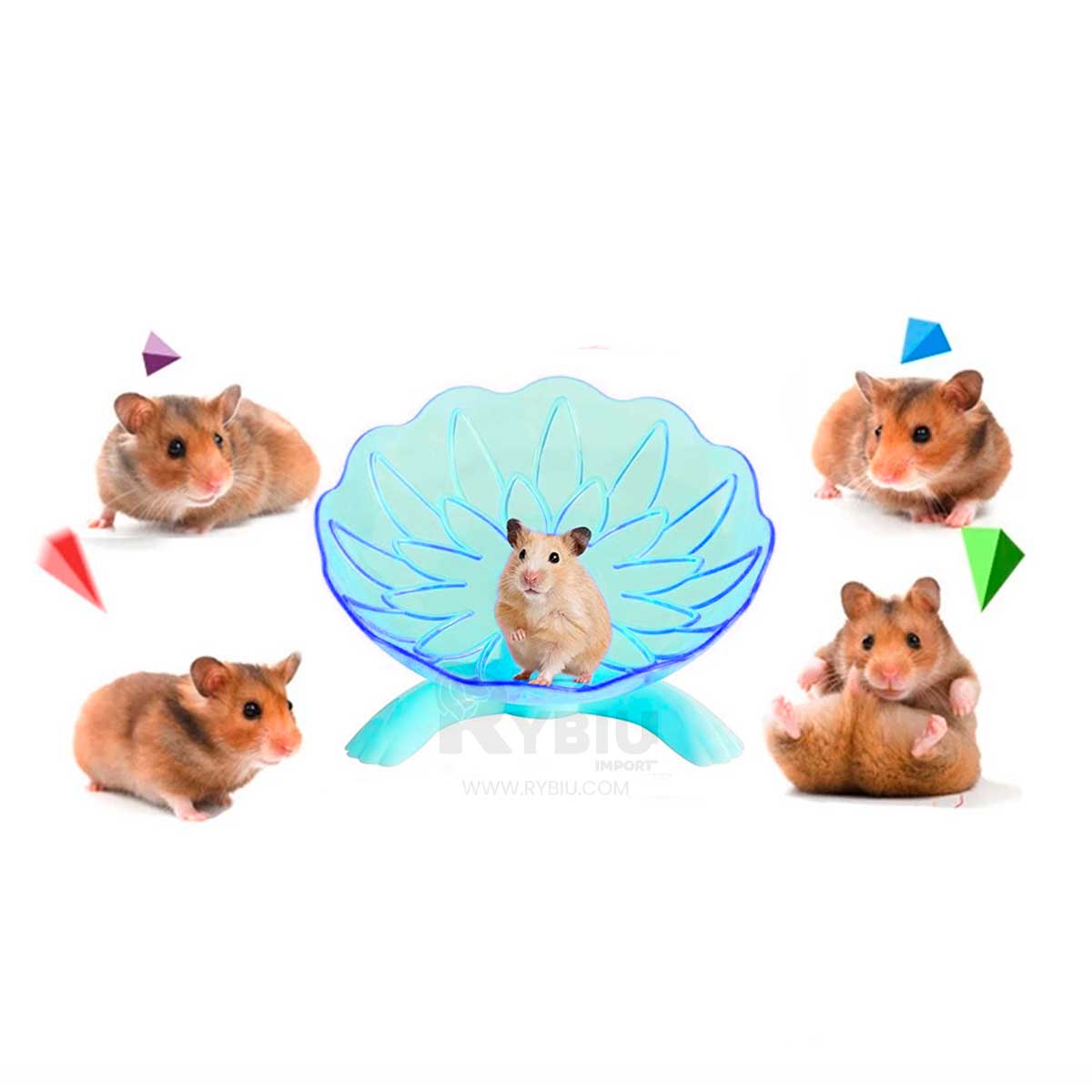Rueda Silenciosa de Hamster Celeste