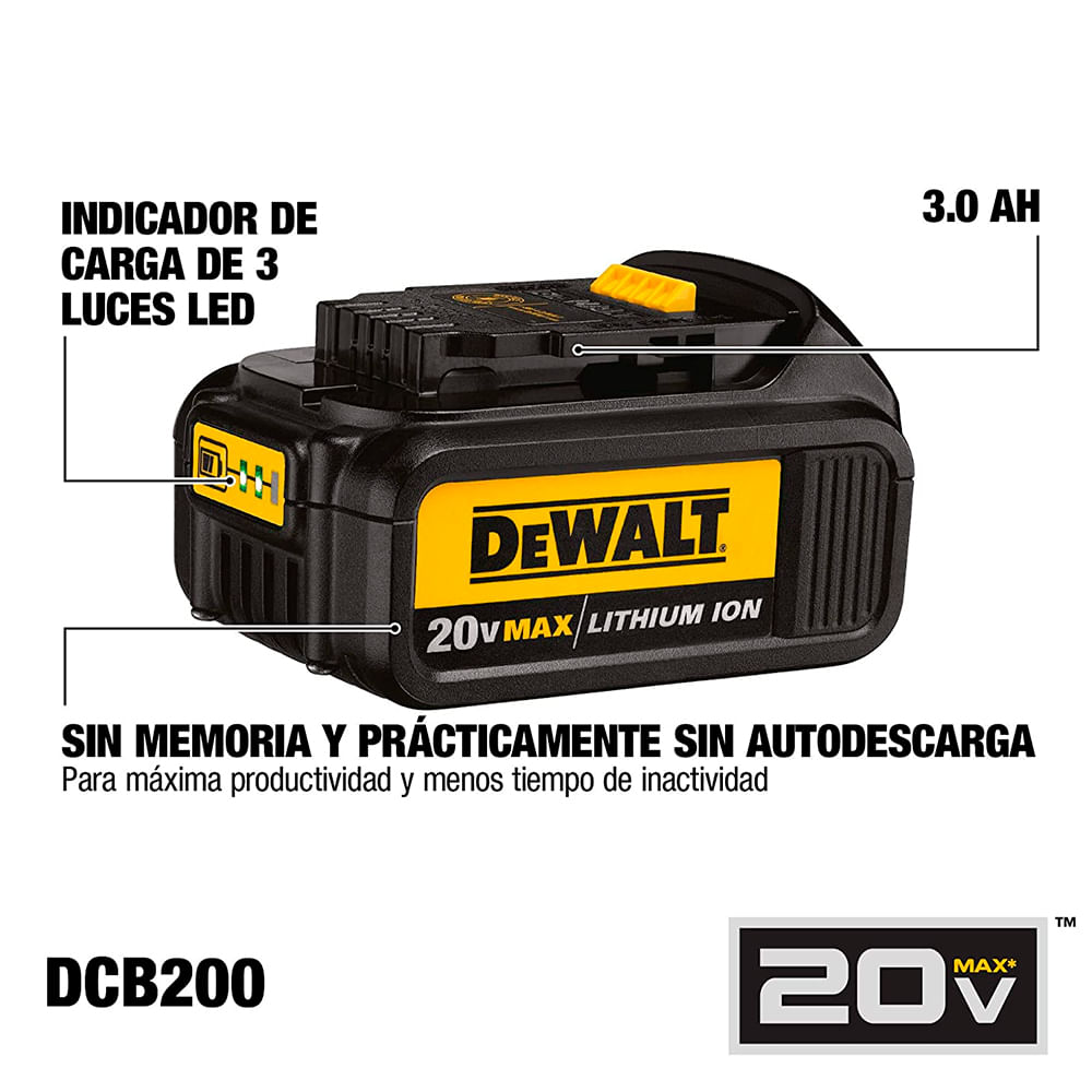 Batería Premium Dewalt DCB200 20V Max 3,0 Ah plazaVea Supermercado