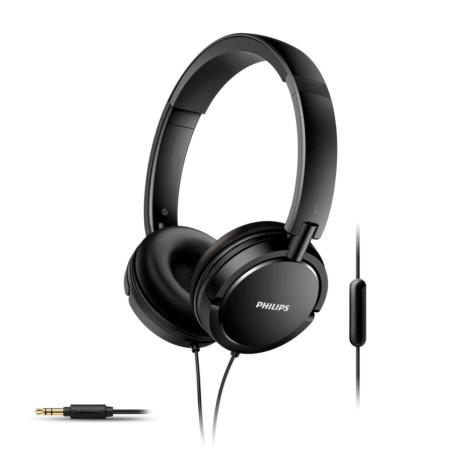 Audífonos Philips Extra Bass SHL5005 3.5 mm con Micrófono Negro