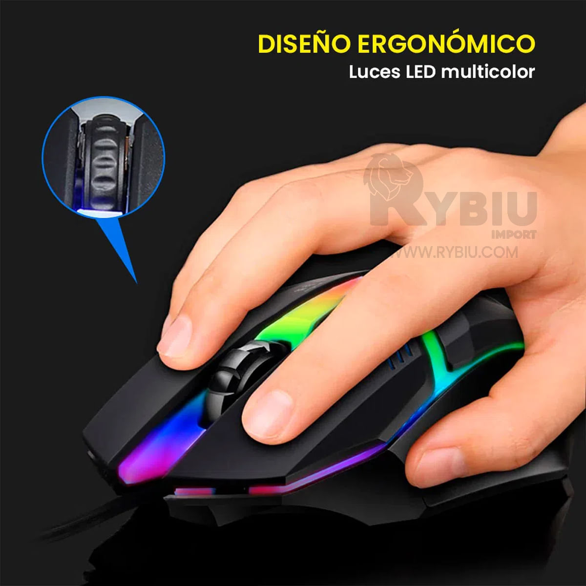 Mouse Gamer Con Luces Retroiluminado Usb