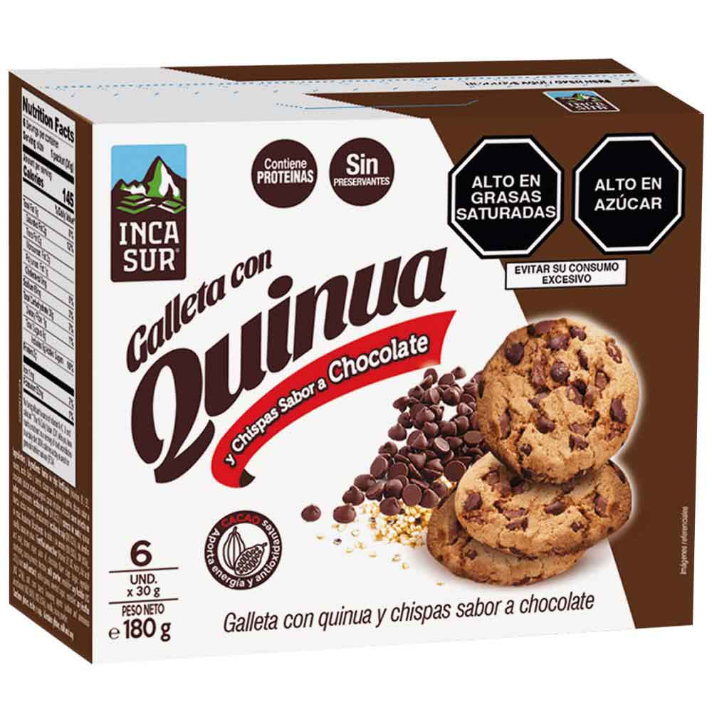 Galletas con Quinua y Chispas de Chocolate INCASUR Paquete 6un